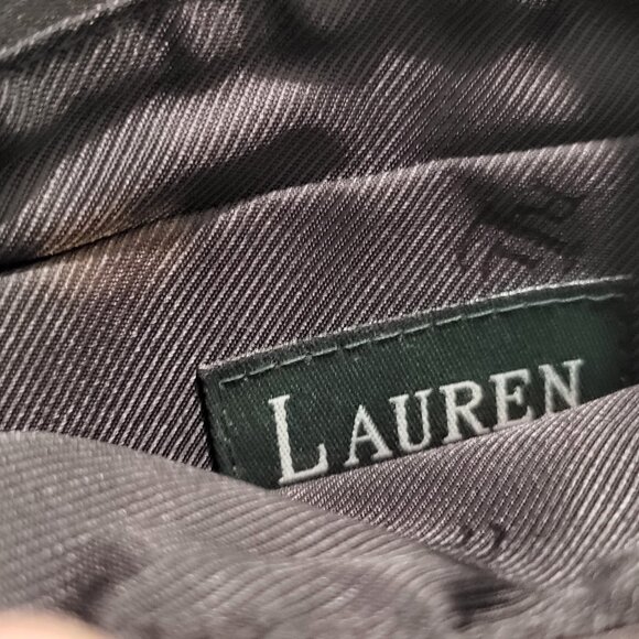 Lauren Ralph Lauren Black Satin Gold Accent, Small Clutch Purse (LIKE NEW) - Picture 4 of 6